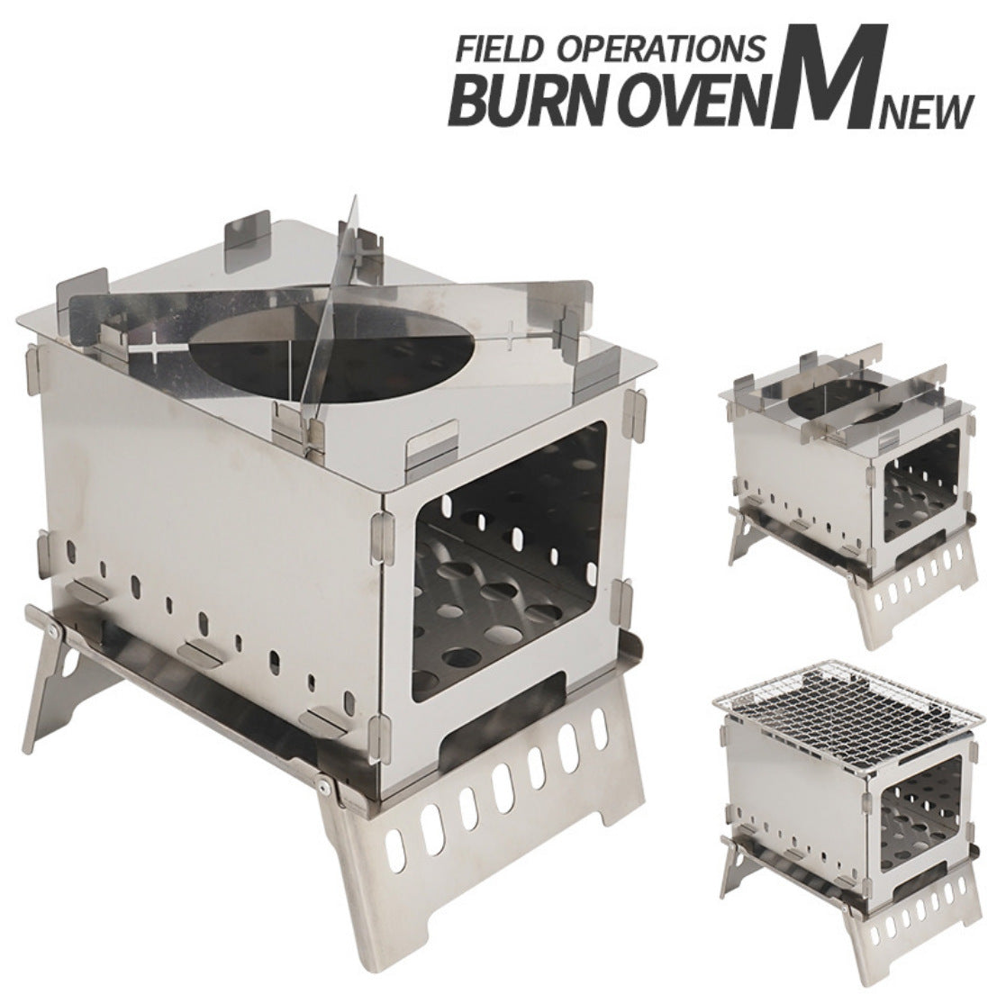 "Field Operations Burn Oven M" - Portable Collapsible Cardboard Stove/Outdoor Wood-Burning Stove, Grill Rack & Fire Pit, Multi-Functional for Camping, Backpacking, and BBQ (Wholesale Available)