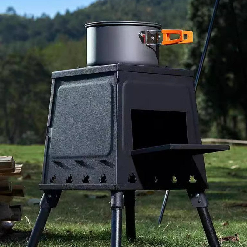Portable Wood-Burning Stove: Outdoor Camping Cookware & Collapsible Heating Stove for Backpacking, Backpacking, Picnics, & Emergency Use