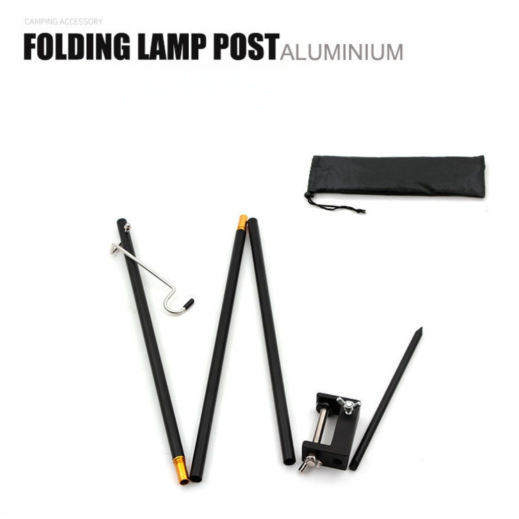 Ultra-Light Aluminum Alloy Folding Lamp Post – Versatile Camping Gear & Portable Lighting Solution for Outdoor, Desktop, & Market Use