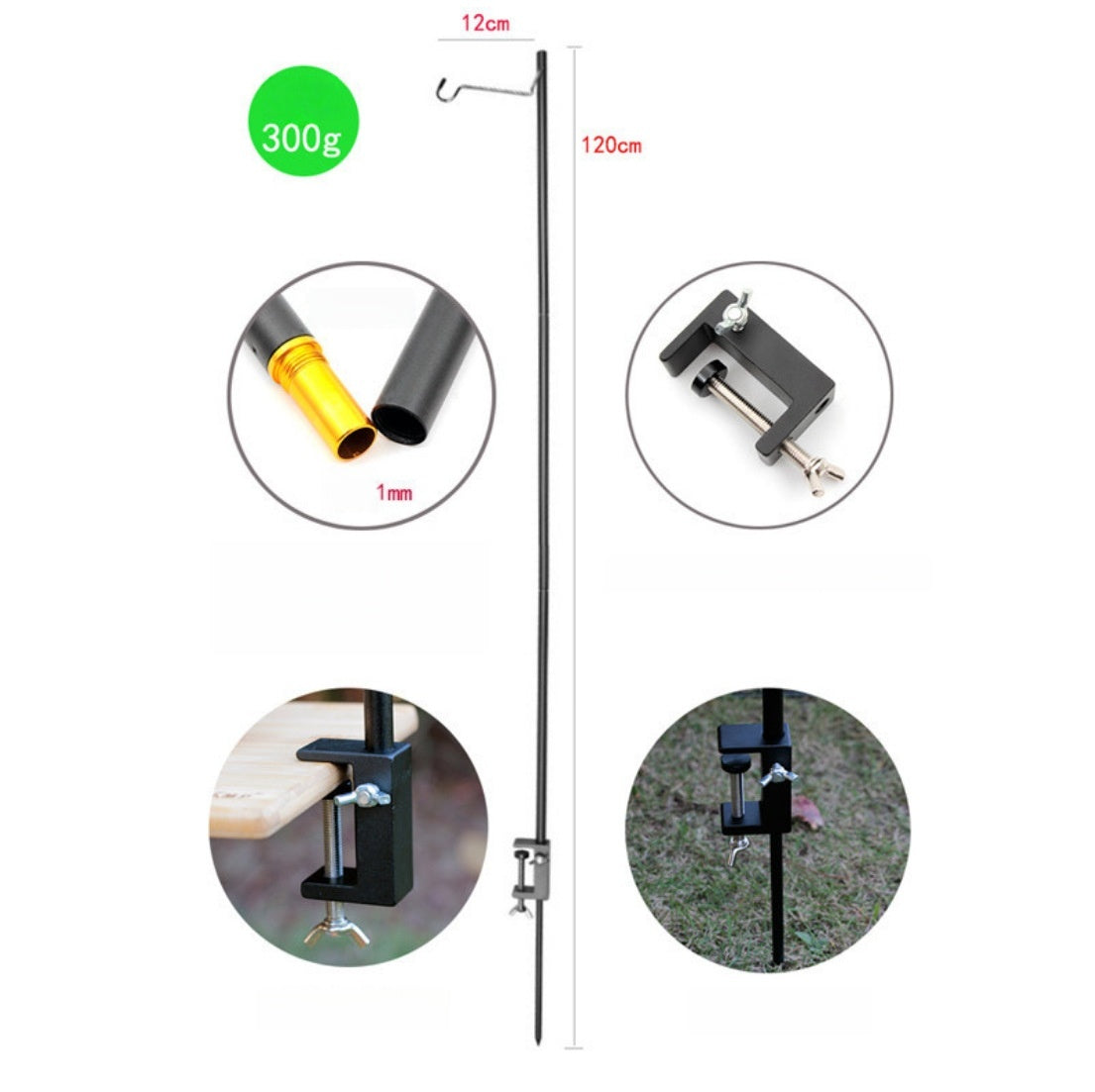 Ultra-Light Aluminum Alloy Folding Lamp Post – Versatile Camping Gear & Portable Lighting Solution for Outdoor, Desktop, & Market Use